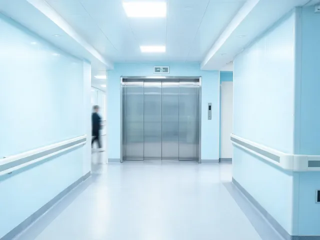 Hospital elevator corridor