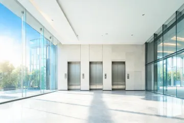 Commercial office elevator bank