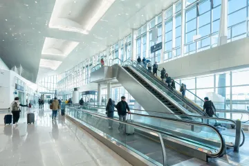 Airport moving walk